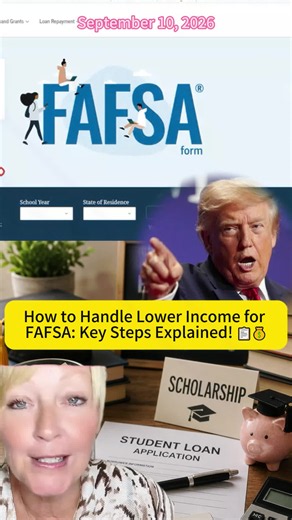Are you filling out the 26/27 FAFSA soon? Learn how to report income changes if 2025 earnings are less than 2024! Colleges can adjust your aid based on special circumstances. Save and share this info! #fafsa #financialaid #collegefinance #specialcircumstances #moneyforcollege #fyp #MomsofTikTok #forcollegebound #financialliteracy