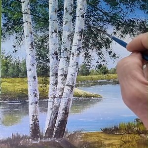 430K views · 18K reactions | Canal Bank Tree Acrylic Painting Artwork Step By Step #CanalBank #Acrylic #Painting #Artwork | Zil Acrylic Painting | Facebook