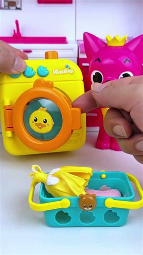 ASMR Toy Frozen Elsa & Washing Machine Set | Satisfying Toy Play with Simba ASMR #shorts