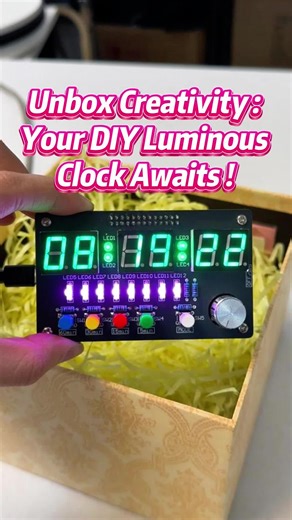 Unbox creativity: your DIY luminous clock awaits!#solderingkit #solderingpractice #learnelectronics #engineering #clock #diy #project