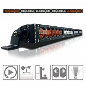 30" X6S Slim Amber/White 150W LED Light Bar & Harness