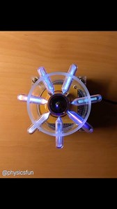 Emission Spectra Gas Samples: a favorite demonstration in my collection- where pure samples of hydrogen, nitrogen and five noble gasses are subjected to the high frequency pulsed field of a miniature Tesla coil. Each gas has a characteristic breakdown voltage and emission spectrum- note that Nitrogen has the highest breakdown voltage and begins to glow after the presence of my hand temporarily lowers the resistance to current flow for that tube. The color of each gas is due to a mix of the color