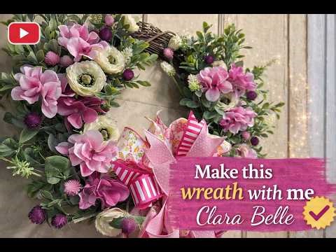 Make This Stunning Spring Wreath With Me 🌸 | DIY Pink Floral Wreath Tutorial (Clara Belle)