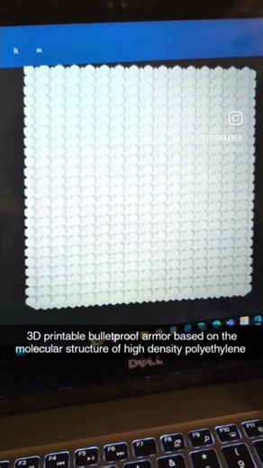 Polyethene based 3D printable bulletproof armor