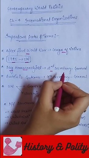 Class 12 | Political Science | Ch 4 International Organisations | Important Dates And Terms | Book 1