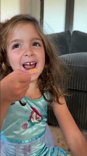 Navey's eating baby food? she's just getting ready for baby brother to be born!