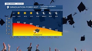 This is graduation season and several diplomas will be handed out tonight! The weather will cooperate nicely! A little warm to start, but temperatures will drop into the 80s during the 7 o'clock hour. Congratulations to all graduates and your families! | KGUN 9