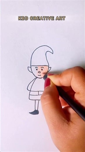 Cute Cristmas Elf Drawing Tutorial #easyart #drawing #cristmas #elf #art #shorts #kbdcreativeart