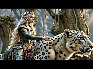 The Elven Queen of the Wild | Guardian of the White Leopard | Fantasy Art