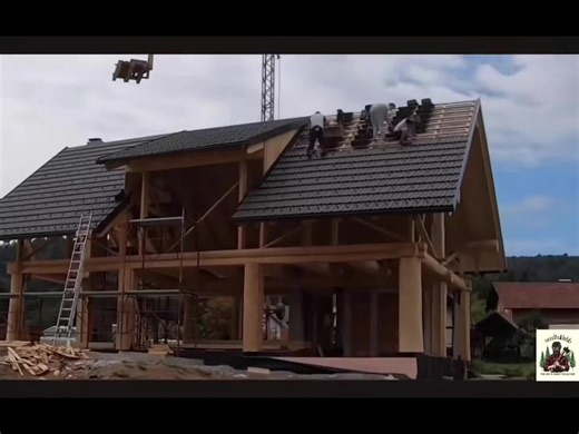 Part 1 | It took eighty one days to build the large log cabin. #building #cabin #woodenhouse #fyp #viral