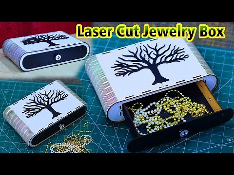 How to make Laser Cut Living Hinges Jewelry Box Modern Jewellery Box Design 3mm Free Vector