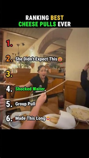 Ranking Best Cheese Pulls Ever #foodie #cheesepull #foodshorts