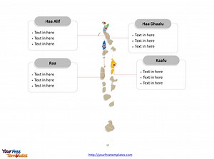 Maldives Map with 19 Atolls and 2 Cities - Free PowerPoint Template