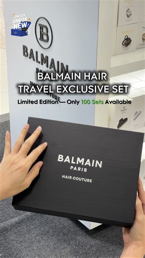 🎁Unlock Unbox New Items✨ “BALMAIN HAIR TRAVEL EXCLUSIVE SET” เครื่องประดับผมสุดหรู และเซ็ตไอเทมดูแลเส้นผม ลิมิเต็ดเอดิชันเพียง 100 เซ็ตเท่านั้น ✨ LIMITED EDITION PINCE À CHEVEUX MEDIUM - COSMIC SAPPHIRE กิ๊บหนีบผมสุดหรู สีน้ำเงินประกายไพลิน เรียบหรูด้วยโลโก้ทอง B จาก Balmain Hair ลิมิเต็ดเพียง 300 ชิ้นเท่านั้น! ✨ TRAVEL-SIZE BEST SELLER SPRAY เซ็ตยอดนิยมทั้งผลิตภัณฑ์จัดแต่งและบำรุงเส้นผมขนาดพกพา ไม่ว่าจะเป็น • TRAVEL TEXTURIZING SALT SPRAY(50 ML), • TRAVEL LEAVE-IN CONDITIONING SPRAY(50 ML) • T
