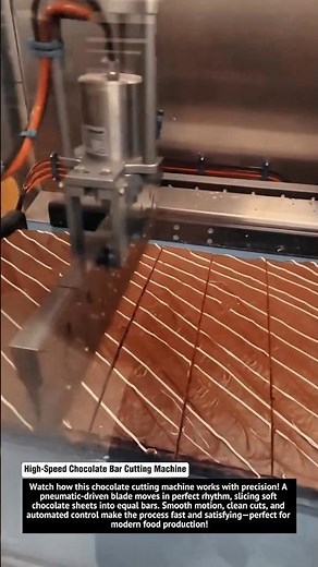 High-Speed Chocolate Bar Cutting Machine – Satisfying Food Factory Process!
