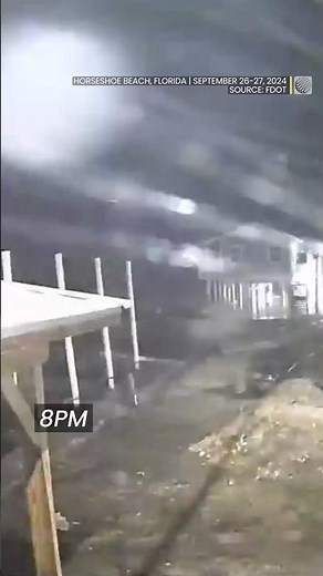 Timelapse shows Helene's landfall over 18 hours from one view