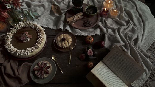 Overhead Autumn Table - Free Stock Video