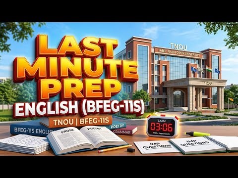 TamilNadu Open University(tnou)English (BFEG-11S) Last Minute Preparation l Important Question