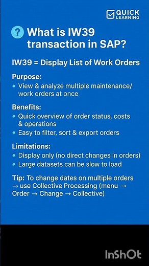 Tips and Tricks of IW39 Transaction