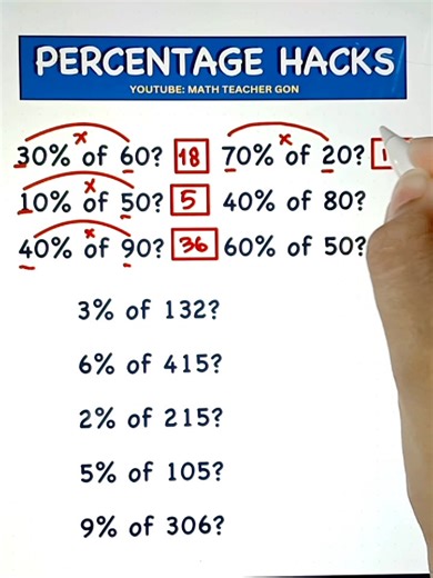 Percentage Hack‼️ #mathchallenge #teachergon #math #percentagetricks | Ako si Teacher Gon