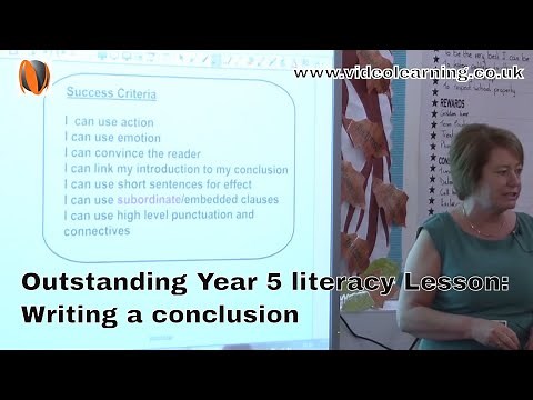 Ofsted Outstanding Year 5 KS2 Literacy Lesson Observation : Writing A Conclusion