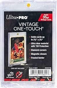 Ultra PRO - 35 pt. Vintage One Touch Sports Cards Holder and Protector - Perfect for showing off and Protecting your Valuable Sports Cards and Collectible Trading Cards, Safe Secure Magnetic Closure