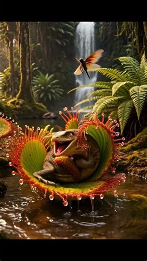 Giant Sticky Plant Trap Catches a Lizard 🦎 | Carnivorous Plant Evolution