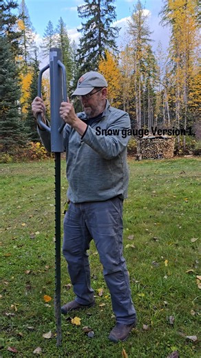 I built a prototype snow gauge. I may relocate it. Definitely want to paint it. What color should it be? #montana #snowgauge #GlacierWildernessResort | Glacier Wilderness Resort
