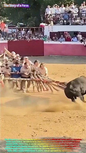 A massive wooden barrier stands ready to face a charging bull! 🐂🏟️