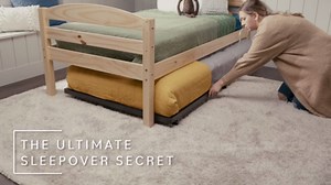 Walker Edison Twin Roll-Out Trundle Bed Frame only with Wheels, Black