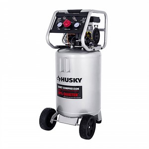Reviews for Husky 20 Gal.165 PSI Vertical Electric Oil-Free Quiet Auto/Workshop Air Compressor with Dual Gauges and 2-Quick Couplers | Pg 1 - The Home Depot
