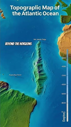 Atlantic ocean Topographic Map. #topographic #map #atlantic #ocean