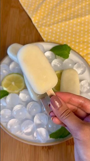 3-Ingredients Lemon Popsicles 🍋🥥 #recipe #shorts