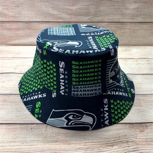 Seattle Seahawks Bucket Hat, NFL Football Team, Handmade Unisex Reversible Cotton Hat, Football Fan Gift Adult or Child Size Fanwear - Etsy