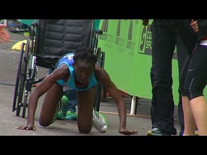 Determined marathoner Hyvon Ngetich crawls to finish line
