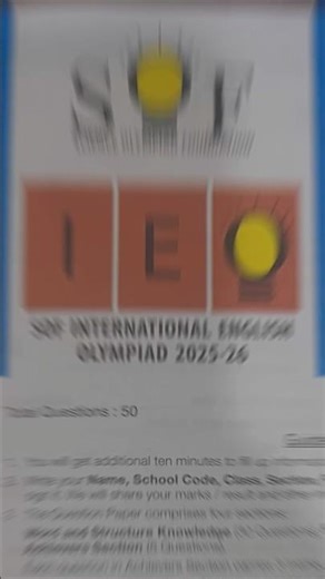 SOF International English Olympiad 2025-26 Set-C | IEO Olympiad | English Olympiad