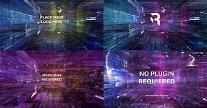 Futuristic Digital Cyber Grid Logo Reveal Intro