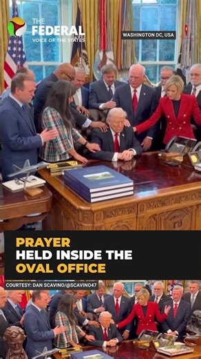 Iran war: Donald Trump joins pastors for prayer at the Oval Office | #shorts