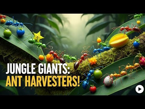 “Colourful Ants Adventure | Cute Ants Carrying Fruits in a Magical Jungle”