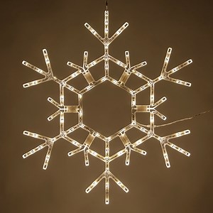 LED Folding Snowflake, Warm White Lights  - Christmas Lights, Etc