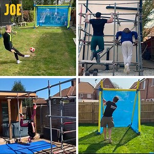 336K views · 576 reactions | “If I can build it in scaffolding, they can have it. It’s as simple as that.” This ingenious scaffolder is building custom football goals, golf nets, decking - anything his customers can dream up. | JOE.co.uk | Facebook