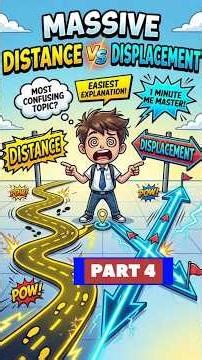 Motion Chapter Made Easy ⚡ Distance & Displacement Explained #science #physics #studyshorts #shorts