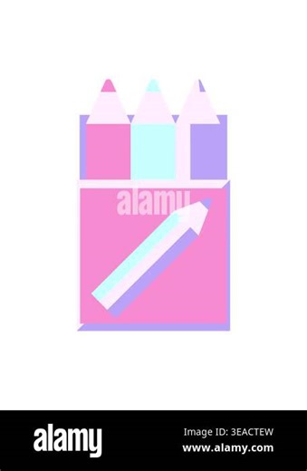 shivering motion animation of a pack of coloring pencils graphic vector illustration icon Stock Video Footage - Alamy