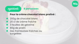 Bûche chocolat blanc framboise