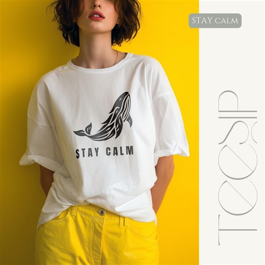 Stay Calm Whale T Shirt – Minimal Nature Tee – STAY SERIES Unisex Shirt – Mindfulness Graphic Tee – Everyday Calm Gift - Etsy