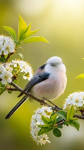 90K views · 7.4K reactions | Delicate Fluffy Bird Perched Among White Blossoms in Springtime Sunshine and Tranquility #wildlife #birds #nature #natgeowild #birdsounds #natgeoindia | Amazing Things in Rural Areas | Facebook