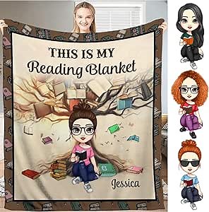 Personalized This is My Reading Blanket - Book Blankets for Book Lovers Reading Blanket for Daughters Girls Women Just A Girl Who Loves Books Blankets Throws