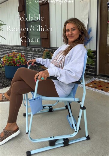 Ready for ANY OUTDOOR activity ☀️ Holds up to 300 lbs 💪🏼#rockingchair #foldablechair