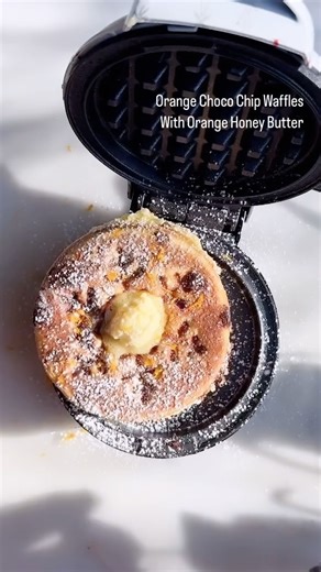 51K views · 14 reactions | Orange Chocolate Chip Snowflake Waffles...