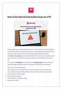 How to Fix Internet Connection Issues on a PC - SlideServe